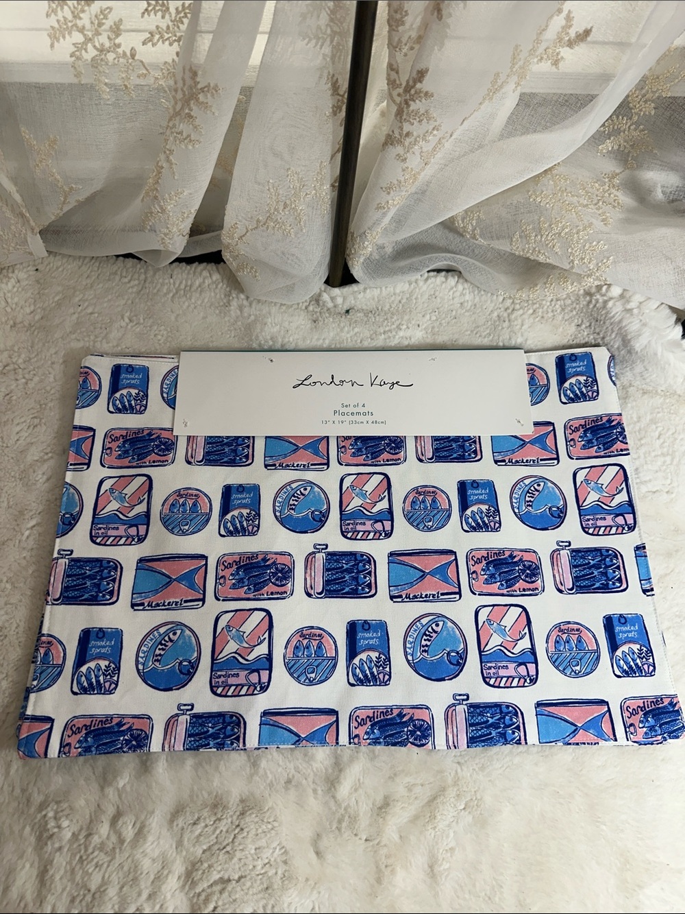 London Kaye sardine cloth set of 4 placemats